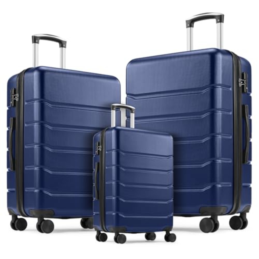Expandable Hard Shell Luggage Set - Juego de 3 Maletas para Viaje: