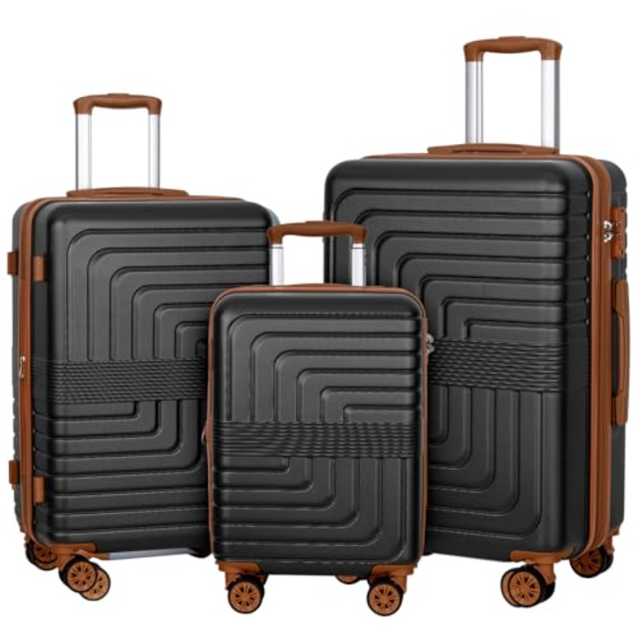 Expandable Hard Shell Luggage Set - Juego de maletas expandibles de 3
