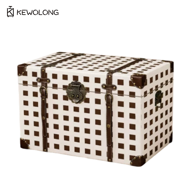 Retro Vintage Trunk Suitcase - Caja de Almacenamiento de Madera con