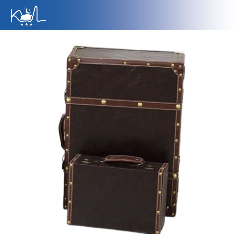 Retro Vintage Trunk Suitcase - Maleta Decorativa Marrón Vintage, Baúl Retro