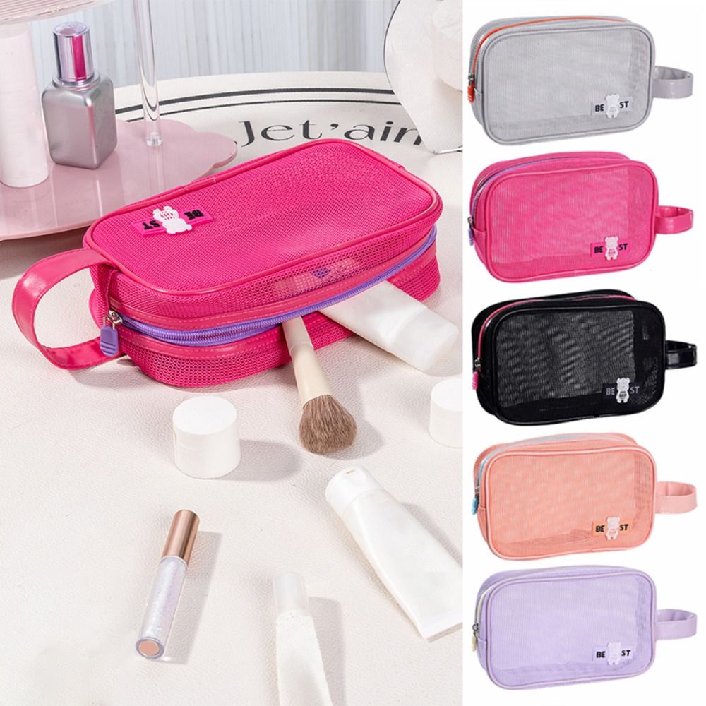 Cosmetic Bags - Bolsa de maquillaje de malla resistente