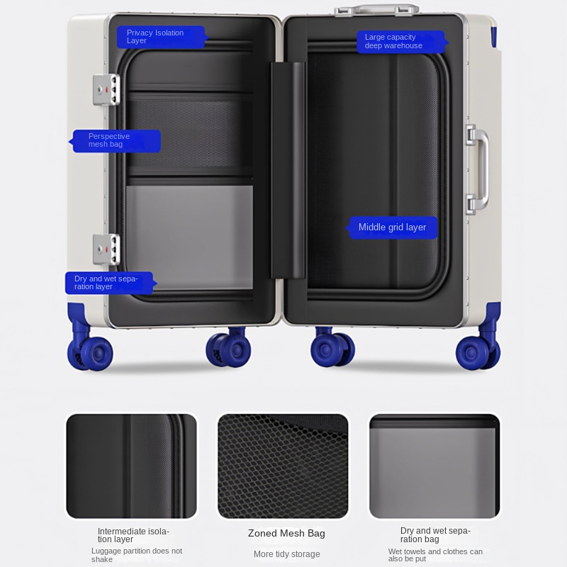 Equipaje con apertura frontal, - Aluminum Frame Carry On Luggage reseña y precio
