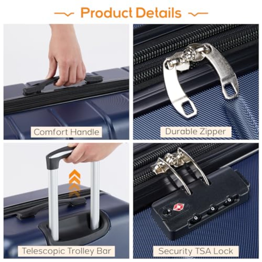 Juego de 3 Maletas para Viaje: - Expandable Hard Shell Luggage Set reseña y precio