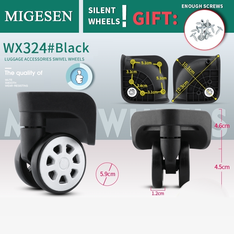 1 par de ruedas de equipaje un - Silent Replacement Luggage Wheels reseña y precio