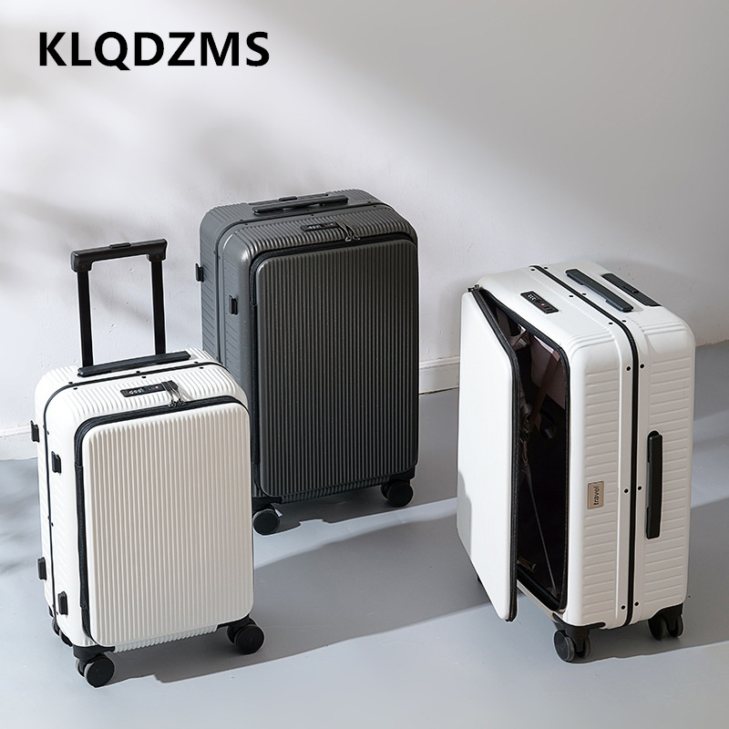 KLQDZMS Maleta con ruedas de 2 - Front Opening Laptop Luggage 24 Inch reseña y precio