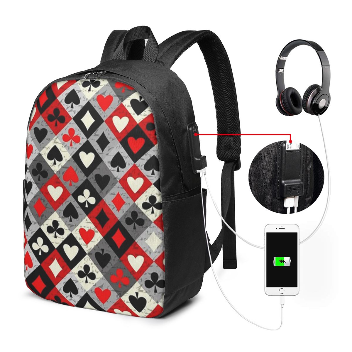 Mochila con estampado de carta - Backpacks reseña y precio