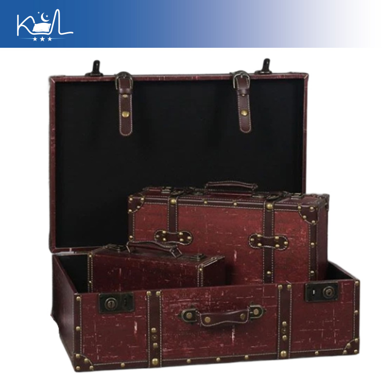Maleta Decorativa Roja Vintage - Retro Vintage Trunk Suitcase reseña y precio