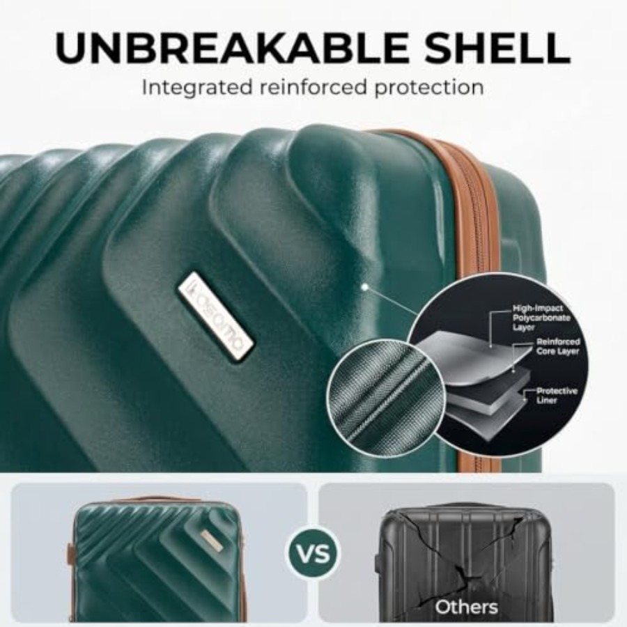 Juego de 5 piezas de equipaje  - Expandable Hard Shell Luggage Set reseña y precio