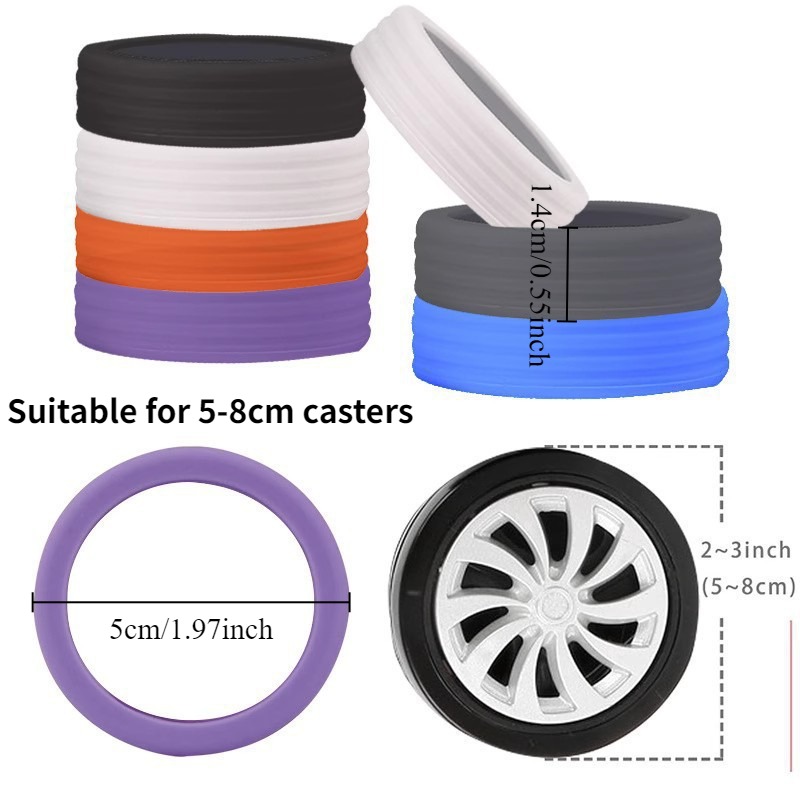 8 Fundas Protectoras de Goma S - Silent Replacement Luggage Wheels reseña y precio