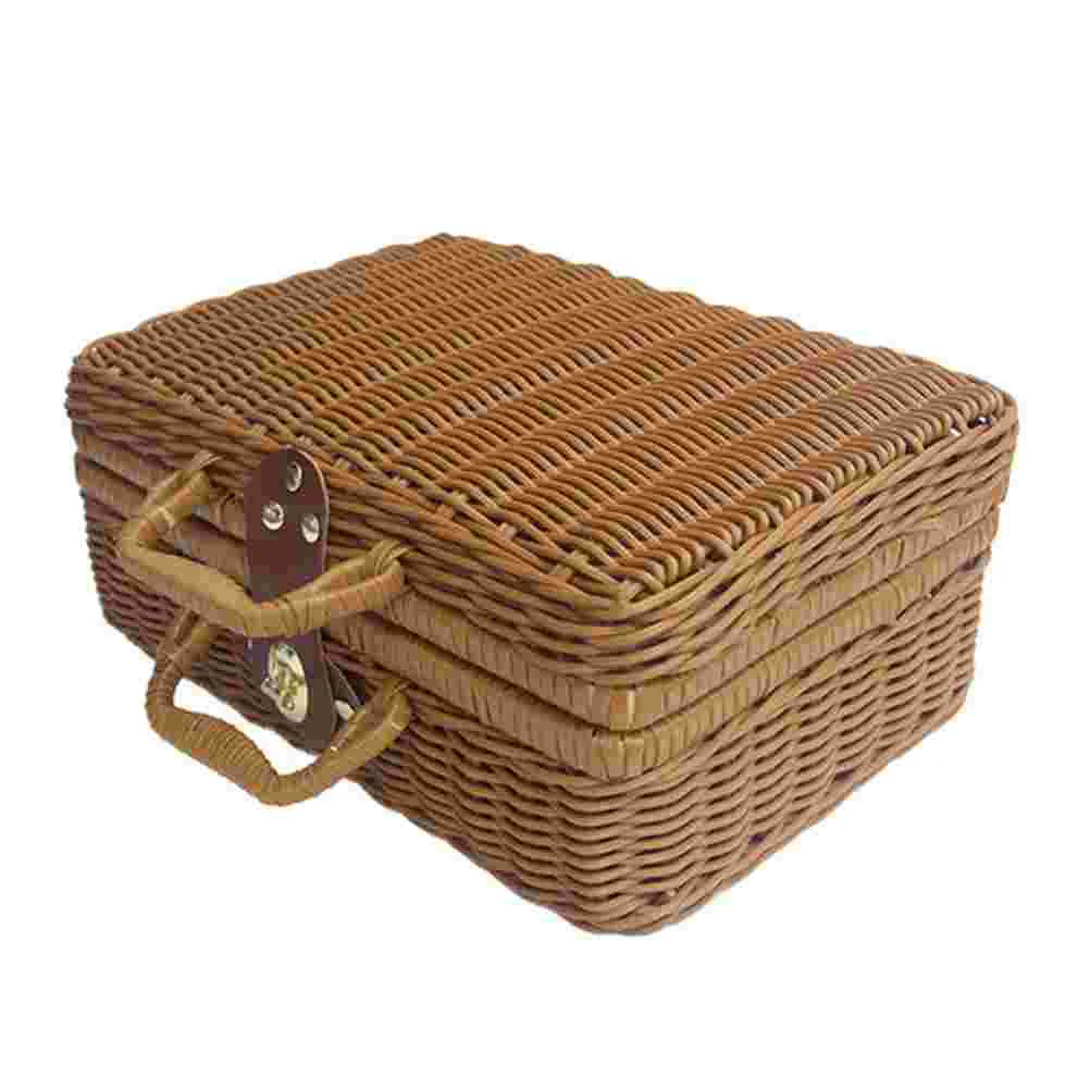Cesta de mimbre para almacenam - Retro Vintage Trunk Suitcase reseña y precio