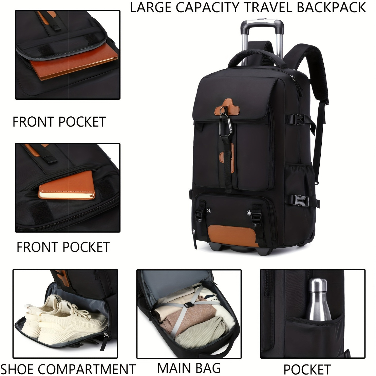 Mochila con ruedas, mochila de - Foldable Rolling Luggage Bag reseña y precio