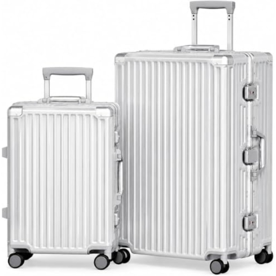 Juego de Maletas de 2 Piezas,  - Aluminum Frame Carry On Luggage reseña y precio