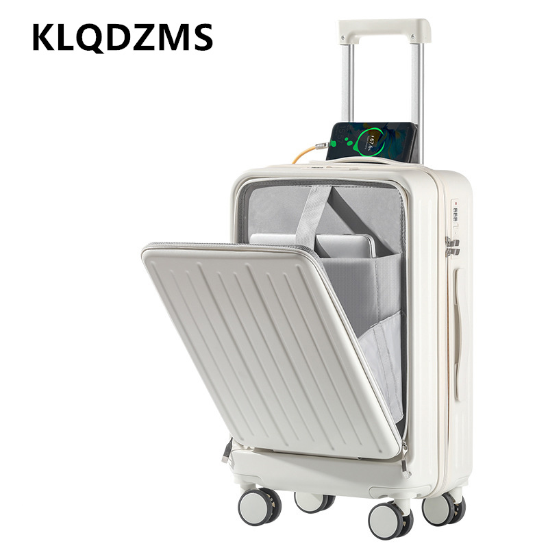 KLQDZMS Maleta de viaje con ca - Front Opening Laptop Luggage 24 Inch reseña y precio